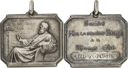 BELGIQUE - BELGIUM
Léopold II (1865-1909). Breloque-insigne de membre de la Société hollandaise-belge des Amis de la médaille d’art, par G. Devreese ...