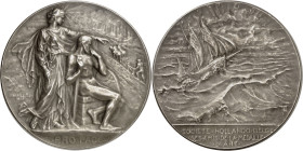 BELGIQUE - BELGIUM
Albert Ier (1909-1934). Médaille, Espoirs de paix, par Hippolyte Le Roy 1907.
Av. PRO PACE. La paix, vêtue à l’antique, montre à ...