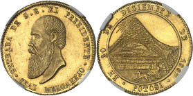 BOLIVIE - BOLIVIA
République. Médaille au module de 10 bolivianos, visite du président Melgarejo aux mines de Potosi 1867, Potosi.
Av. ENTRADA DE S....