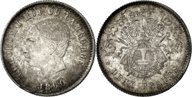 CAMBODGE - CAMBODIA
Norodom Ier (1860-1904). 2 francs, frappe postérieure, variété frappe médaille 1860 [c.1875], Bruxelles (Würden) [puis Phnom Penh...
