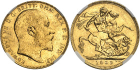 CANADA - CANADA
Édouard VII (1901-1910). Souverain 1909, C, Ottawa.
Av. EDWARDVS VII D: G: BRITT: OMN: REX F: D: IND: IMP:. Tête nue à droite, signa...