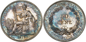 COCHINCHINE - COCHINCHINA
IIIe République (1870-1940). Essai de 50 cent(ièmes), Frappe spéciale (SP) 1879, A, Paris.
Av. REPUBLIQUE FRANÇAISE. La Ré...