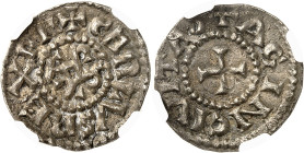FRANCE / CAROLINGIENS - FRANCE / CAROLINGIAN
Charlemagne (768-814). Denier ND (c.793-812), Agen.
Av. (à 12 h.) + CARLVS REX FR. Monogramme carolin. ...