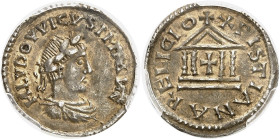 FRANCE / CAROLINGIENS - FRANCE / CAROLINGIAN
Louis le Pieux (814-840). Denier au portrait ND (814-189), Aix-la-Chapelle ?
Av. H LVDOVVICVS IMP AVG. ...