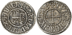FRANCE / CAROLINGIENS - FRANCE / CAROLINGIAN
Louis II (877-879) ou Louis III (879-882). Denier ND, Tours.
Av. (à 9 h) MISERICORDIA D-I REX. Monogram...