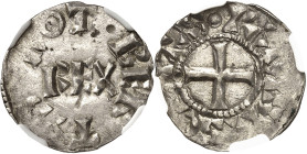 FRANCE / CAPÉTIENS - FRANCE / ROYAL
Robert II (996-1031). Denier ND, Paris.
Av. ROT - BER - TVS. Au centre : REX. 
Rv. ·PARISIYS CIVITAS. Croix.
D...