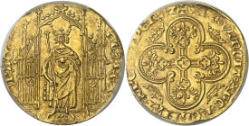 FRANCE / CAPÉTIENS - FRANCE / ROYAL
Philippe VI (1328-1350). Royal d’or ND (1328).
Av. PH’S° REX° - FRA°COR’. Le Roi debout sous un dais gothique, c...