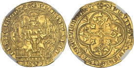 FRANCE / CAPÉTIENS - FRANCE / ROYAL
Philippe VI (1328-1350). Écu d’or à la chaise, 1ère émission ND (1337).
Av. + PHILIPPVSx DEIx - xGRAx - FRANCORV...
