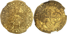 FRANCE / CAPÉTIENS - FRANCE / ROYAL
Philippe VI (1328-1350). Écu d’or à la chaise, 6e émission ND (1349).
Av. + PHILIPPVS: DEI° - °°GRA°° - FRANCORV...