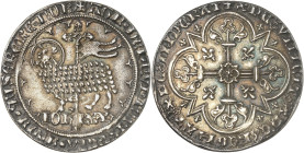 FRANCE / CAPÉTIENS - FRANCE / ROYAL
Jean II le Bon (1350-1364). Électrotype en argent du mouton d’or ND (XIXe siècle).
Av. + AGN. DEI. QVI. TOLL'. P...