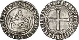 FRANCE / CAPÉTIENS - FRANCE / ROYAL
Jean II le Bon (1350-1364). Gros blanc à la couronne, monnayage particulier au Languedoc ND (1357), Montpellier o...