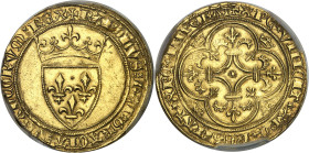FRANCE / CAPÉTIENS - FRANCE / ROYAL
Charles VI (1380-1422). Écu d’or à la couronne, 5e émission ND (1411-1419), Tournai.
Av. + KAROLVSx DEIx GRACIAx...