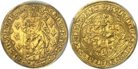 FRANCE / CAPÉTIENS - FRANCE / ROYAL
Charles VII (1422-1461). Royal d’or, 1ère émission ND (1429-1431), Poitiers.
Av. + KAROLVSx DEIx GRA - FRANCORVx...