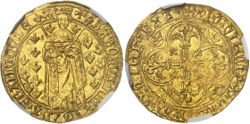 FRANCE / CAPÉTIENS - FRANCE / ROYAL
Charles VII (1422-1461). Royal d’or, 1ère émission ND (1429), Saint-Pourçain ou Angers ?
Av. + KAROLVS+ DEI - G ...