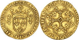 FRANCE / CAPÉTIENS - FRANCE / ROYAL
Charles VII (1422-1461). Écu d’or à la couronne 3e type, ou écu neuf, 1ère émission ND (1436-1442), O, Orléans.
...