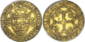FRANCE / CAPÉTIENS - FRANCE / ROYAL
Louis XI (1461-1483). Écu d’or à la couronne, 2e émission ND (1474), Bordeaux.
Av. (nef)* LVDOVICVS* DEI GRA* FR...