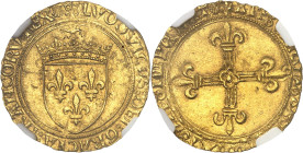 FRANCE / CAPÉTIENS - FRANCE / ROYAL
Louis XII (1498-1514). Écu d’or au soleil ND (1498-1506), Poitiers.
Av. (lis couronné) LVDOVICVS: DEI: GRACIA: F...