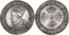 FRANCE / CAPÉTIENS - FRANCE / ROYAL
Charles X (1589-1594). Franc à l’effigie couronnée, 2e type ou essai du franc à l’effigie couronnée 1590, A, Pari...