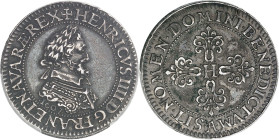 FRANCE / CAPÉTIENS - FRANCE / ROYAL
Henri IV (1589-1610). Piéfort de poids quadruple de l’essai du quart de franc, tranche inscrite en relief 1607, A...