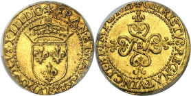 FRANCE / CAPÉTIENS - FRANCE / ROYAL
Louis XIII (1610-1643). Écu d’or au soleil, 1er type 1615, B, Rouen.
Av. (à 6 h.) LVDOVICVS. XIII. D: G - FRAN. ...