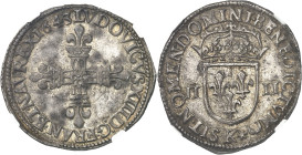 FRANCE / CAPÉTIENS - FRANCE / ROYAL
Louis XIII (1610-1643). Quart d’écu, 1er type 1643, K, Bordeaux.
Av. LVDOVICVS. XIII. D: G. FRAN. ET. NAV. REX. ...