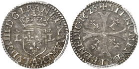 FRANCE / CAPÉTIENS - FRANCE / ROYAL
Louis XIII (1610-1643). Essai du liard d’argent par N. Briot, Frappe spéciale (SP) 1625, A, Paris.
Av. (à 6 h) L...