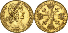 FRANCE / CAPÉTIENS - FRANCE / ROYAL
Louis XIII (1610-1643). Essai de dix louis d’or (100 livres) à la tête laurée 1640, A, Paris.
Av. LVD. XIII. D. ...