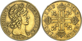 FRANCE / CAPÉTIENS - FRANCE / ROYAL
Louis XIII (1610-1643). Louis d’or à la mèche courte 1640, A, Paris.
Av. LVD. XIII. D. G. - FR. ET. NAV. REX. Tê...