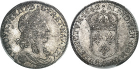 FRANCE / CAPÉTIENS - FRANCE / ROYAL
Louis XIII (1610-1643). Demi-écu, 2e type 1642, A, Paris (rose).
Av. LVDOVICVS. XIII. D. G. FR. ET. NAV. REX. Bu...