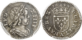FRANCE / CAPÉTIENS - FRANCE / ROYAL
Louis XIV (1643-1715). Quarante-huitième d’écu au buste drapé, Frappe spéciale (SP) 1644, A, Paris.
Av. .LVD. - ...