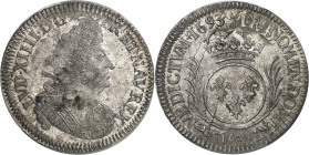 FRANCE / CAPÉTIENS - FRANCE / ROYAL
Louis XIV (1643-1715). Demi-écu aux palmes 1693, S, Reims.
Av. LVD. XIIII. D. G (soleil) - FR. ET. NAV. REX. Bus...