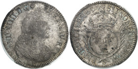 FRANCE / CAPÉTIENS - FRANCE / ROYAL
Louis XIV (1643-1715). Demi-écu aux palmes 1694, S, Reims.
Av. LVD. XIIII. D. G (soleil) - FR. ET. NAV. REX. Bus...