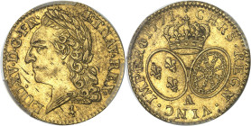 FRANCE / CAPÉTIENS - FRANCE / ROYAL
Louis XV (1715-1774). Louis d’or à la vieille tête 1771, 2e semestre, A, Paris.
Av. LUD. XV. D. G. FR. - ET NAV....