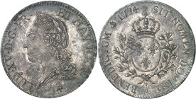 FRANCE / CAPÉTIENS - FRANCE / ROYAL
Louis XV (1715-1774). Écu dit à la vieille tête 1774, second semestre, A, Paris.
Av. LUD. XV. D. G. FR. - ET NAV...