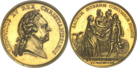 FRANCE / CAPÉTIENS - FRANCE / ROYAL
Louis XV (1715-1774). Médaille, mariage du dauphin Louis (XVI) et de la Dauphine Marie-Antoinette, par Lorthior 1...