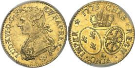 FRANCE / CAPÉTIENS - FRANCE / ROYAL
Louis XVI (1774-1792). Louis d’or aux lunettes 1775, L, Bayonne.
Av. LUD. XVI. D. G. FR. - ET NAV. REX. Buste du...