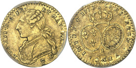 FRANCE / CAPÉTIENS - FRANCE / ROYAL
Louis XVI (1774-1792). Demi-louis d’or aux lunettes 1777, I, Limoges.
Av. LUD. XVI. D. G. FR. - ET NAV. REX. Bus...