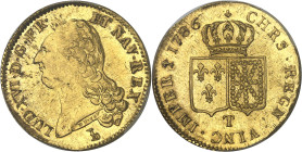 FRANCE / CAPÉTIENS - FRANCE / ROYAL
Louis XVI (1774-1792). Double louis d’or à la tête nue, aspect Flan bruni (PL) 1786, 1er semestre, T, Nantes.
Av...