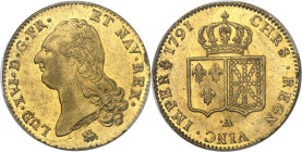 FRANCE / CAPÉTIENS - FRANCE / ROYAL
Louis XVI (1774-1792). Double louis d’or à la tête nue 1791, 2e semestre, ·A, Paris.
Av. LUD. XVI. D. G. FR. - E...