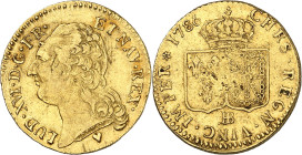 FRANCE / CAPÉTIENS - FRANCE / ROYAL
Louis XVI (1774-1792). Louis d’or à la tête nue, variété dite “à la corne” 1786, BB, Strasbourg.
Av. LUD. XVI. D...