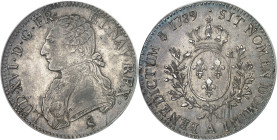 FRANCE / CAPÉTIENS - FRANCE / ROYAL
Louis XVI (1774-1792). Écu aux rameaux d’olivier 1789, 2d semestre, A, Paris.
Av. LUD. XVI. D. G. FR. ET NAV. RE...