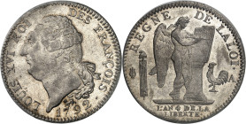 FRANCE / CAPÉTIENS - FRANCE / ROYAL
Constitution (1791-1792). Écu de 6 livres FRANÇOIS 1792, 2e semestre - L’an 4, A, Paris.
Av. LOUIS XVI ROI DES F...