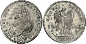 FRANCE / CAPÉTIENS - FRANCE / ROYAL
Constitution (1791-1792). 15 sols FRANÇOIS 1792, 2e semestre - An 4, W, Lille.
Av. LOUIS XVI ROI DES FRANÇOIS. T...