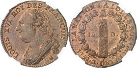 FRANCE / CAPÉTIENS - FRANCE / ROYAL
Constitution (1791-1792). 12 deniers FRANÇOIS 1791 - An 3, A, Paris.
Av. LOUIS XVI ROI DES FRANCOIS. Buste drapé...