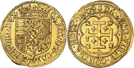 FRANCE / FÉODALES - FRANCE / FEUDAL
Lorraine (duché de), Charles III (1545-1608). Demi-écu d’or ou demi-pistole 1587, Nancy.
Av. CAROL. D: G. CAL. L...