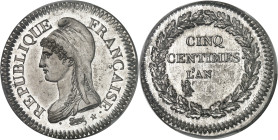 FRANCE - FRANCE
Directoire (1795-1799). Essai de 5 centimes Dupré sur flan en étain, tranche lisse, sans date ni atelier, Frappe spéciale (SP) ND (c....