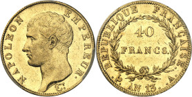 FRANCE - FRANCE
Premier Empire / Napoléon Ier (1804-1814). 40 francs tête nue, calendrier révolutionnaire An 13 (1805), A, Paris.
Av. NAPOLEON EMPER...