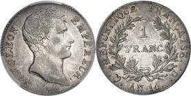 FRANCE - FRANCE
Premier Empire / Napoléon Ier (1804-1814). 1 franc calendrier révolutionnaire An 14 (1806), U, Turin.
Av. NAPOLEON EMPEREUR. Tête nu...