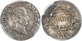 FRANCE - FRANCE
Premier Empire / Napoléon Ier (1804-1814). Quart de franc calendrier révolutionnaire An 13 (1805), A, Paris.
Av. NAPOLEON EMPEREUR. ...