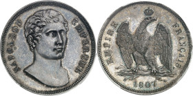 FRANCE - FRANCE
Premier Empire / Napoléon Ier (1804-1814). Essai en argent au module de 100 francs 1807 par Vassallo, Frappe spéciale (SP) 1807, Gêne...